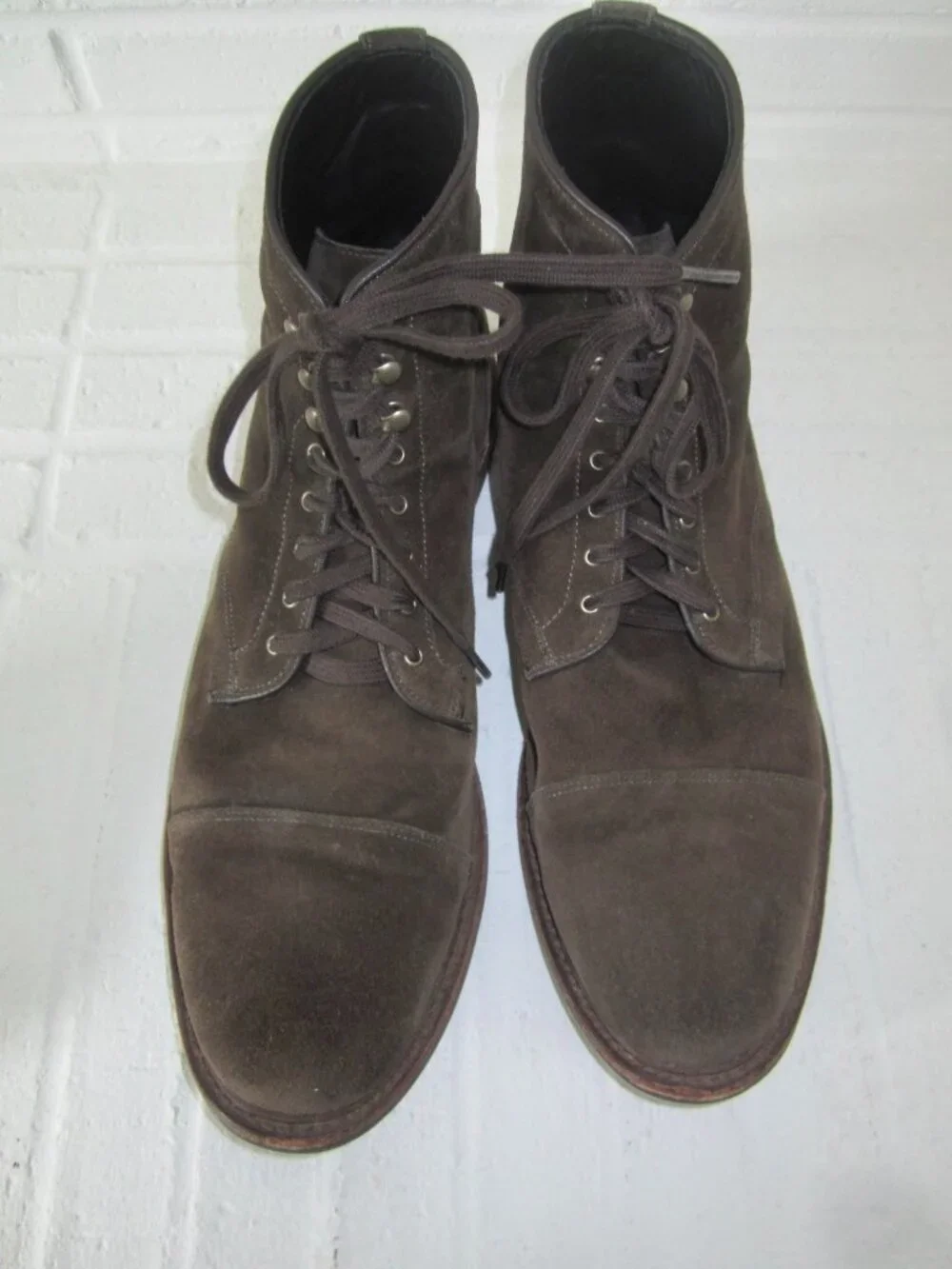 ALLEN EDMONDS LANDON 5940 Suede Cap Toe Boots Men's 14 D